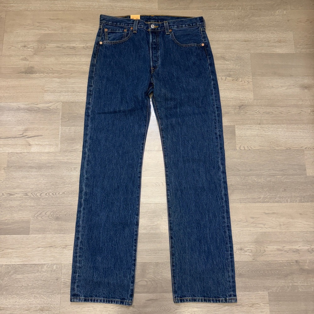 Levis 501 Jeans Mens 34x34 Dark Wash Blue 2011 NOS Straight Leg NWT